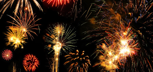 Colorful and vibrant fireworks