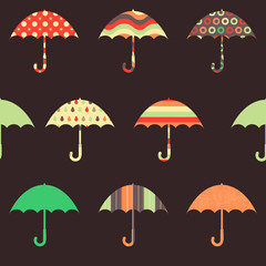 Pretty Umbrellas Seamless Pattern