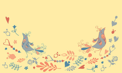 vector card with birds x