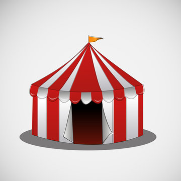 Vector circus tent on a bright background