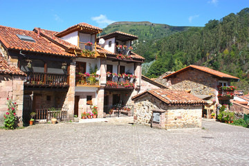 Fototapeta premium Typical old village Cantabria, Spain