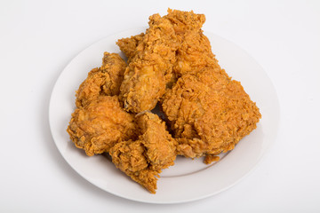 Five Pieces of Fried Chicken on White Counter