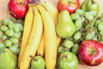Bananas Grapes Apples and Pears