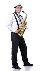 Fototapeta na wymiar Saxophone player