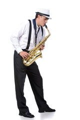 Naklejka premium Saxophone player