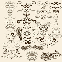 Collection of vector flourishes in vintage style
