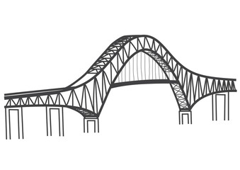 Naklejka premium drawing of The Bridge of the Americas, Panama Canal