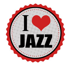 I love jazz sticker or stamp