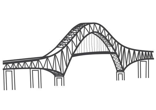 drawing of The Bridge of the Americas, Panama Canal