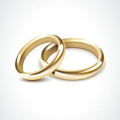 Vector Gold Wedding Rings Isolated