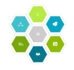Abstract design with hexagons for web or marketing