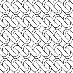 Black and white seamless pattern with curved line.