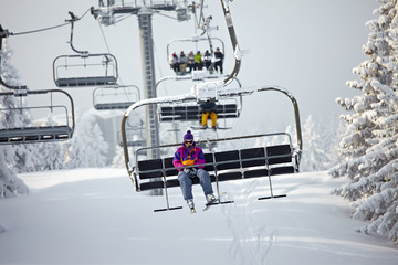 Fototapeta premium Ski lift