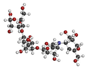 Acarbose diabetes drug molecule. Blocks carbohydrate digestion.