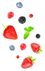 Berries mix isolated on white