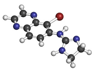 Brimonidine alpha2-adrenergic drug molecule.