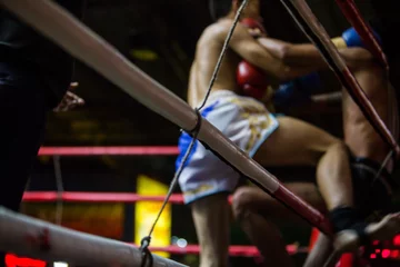 Tableaux ronds sur plexiglas Arts martiaux boxe thai