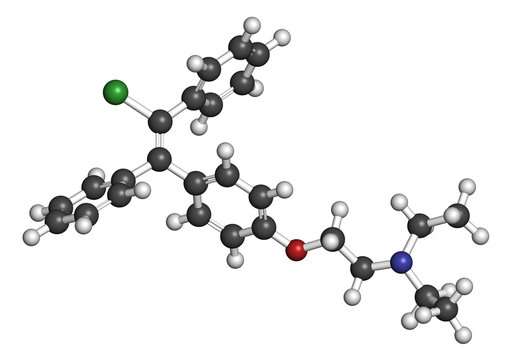 Clomifene (clomiphene) ovulation inducing drug molecule. 