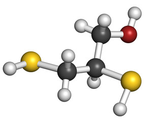 Dimercaprol (BAL, British Anti-Lewisite) metal poisoning drug