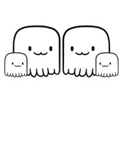 Süße kleine Geister Familie Eltern 2 Kinder