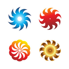 Blade icon set Circular symbol