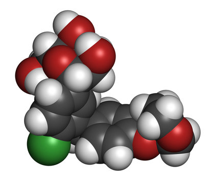 Empagliflozin diabetes drug molecule.