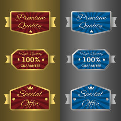 Silver and golden labels