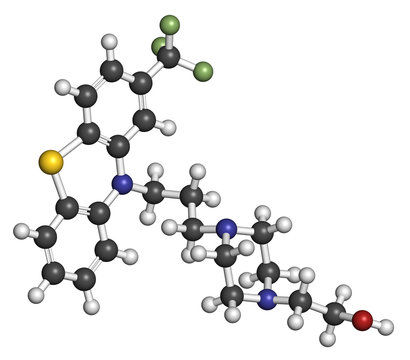 Fluphenazine antipsychotic drug molecule.