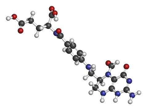 Folinic acid (leucovorin) drug molecule. 