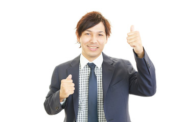 ガッツポーズのビジネスマン