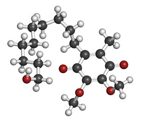 Idebenone drug molecule.