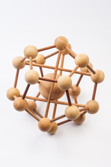 Wood molecular atom in white background