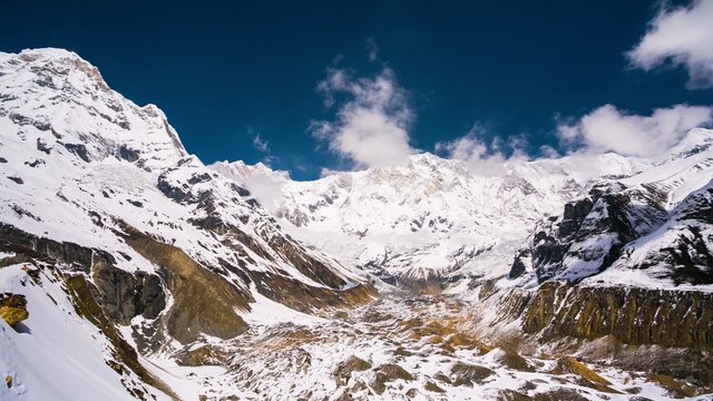 4k Timelapse of Annapurna I mountain, 8,091 m (26,545 ft). Nepal, Himalayas. Annapurna I is tenth among Earth's fourteen eight-thousanders.
