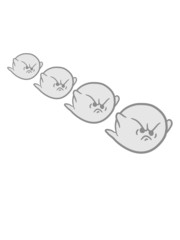 Böse wütende verärgerte kleine Geister Muster