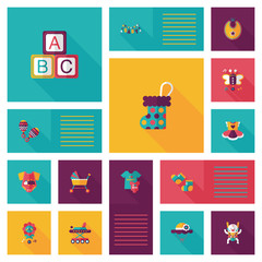 baby flat ui bakcground set