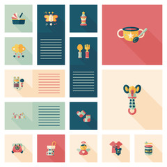 Naklejka premium baby flat ui bakcground set