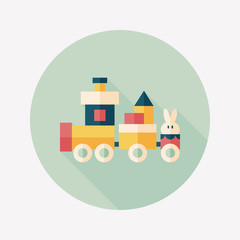 Train toy flat icon with long shadow,EPS 10