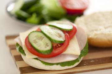 Open homemade hamburger