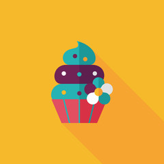birthday cake flat icon with long shadow,eps10
