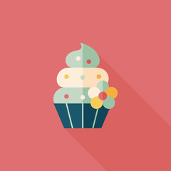 birthday cake flat icon with long shadow,eps10