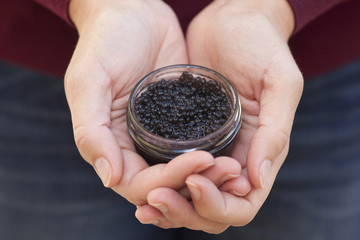 Caviar in a jar