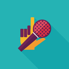 Microphone flat icon with long shadow,eps10