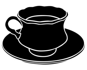 Silhouette of a teacup