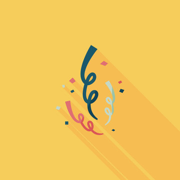 Confetti Flat Icon With Long Shadow,eps10