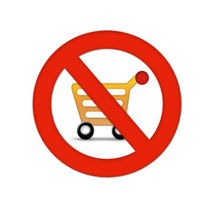 shopping cart with stop symbol- no shopping carts allowed