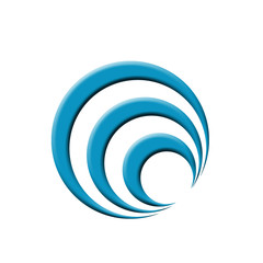 Logo with concentric blue circles