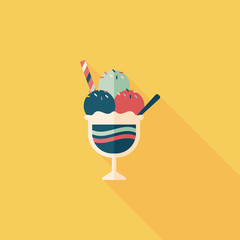 ice cream flat icon with long shadow,eps10