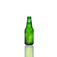 Leaves in an isolated glass bottle- logo
