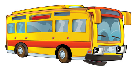 Happy cartoon bus - illustration for the children © honeyflavour