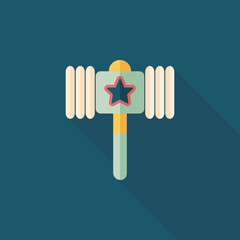 toy hammer flat icon with long shadow,eps10